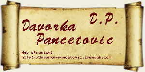 Davorka Pančetović vizit kartica